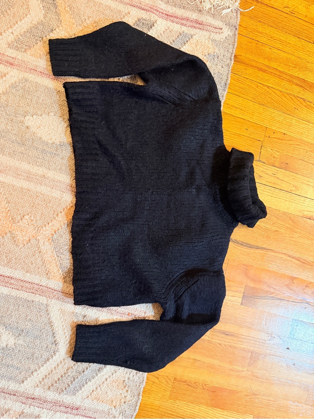 Black cropped wool jCrew sweater
